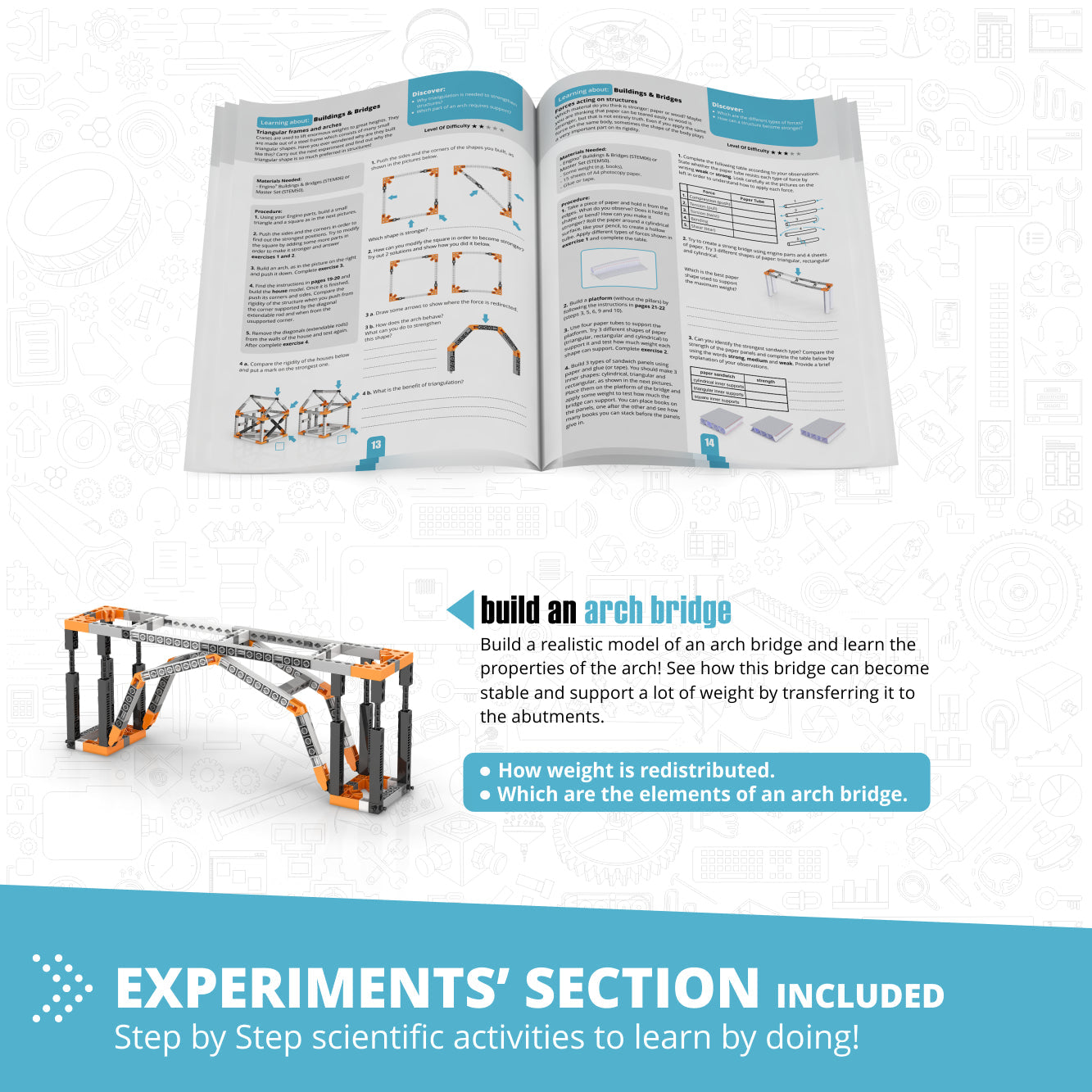 Engino Discovering STEM Architecture Set – Build the Eiffel Tower & Sydney Bridge: Engineering Toys for Kids Ages 9+ (11 Models to Build)