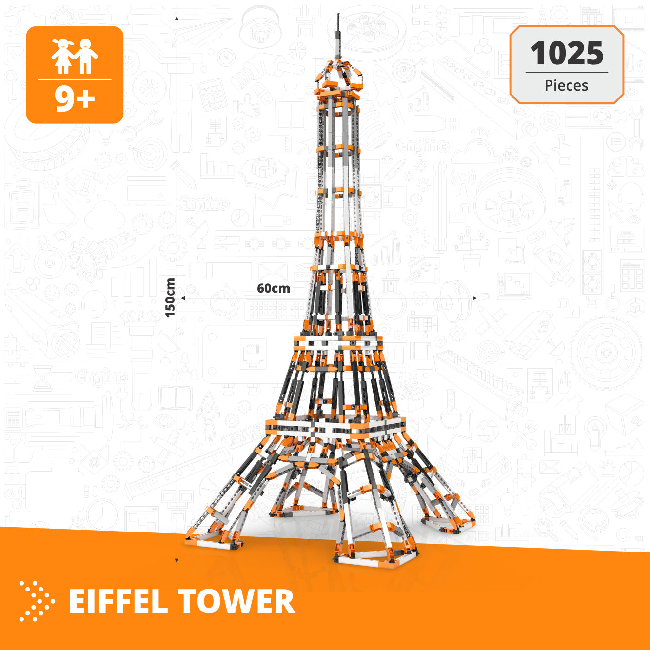 MEGA BUILDS: Eiffel Tower (in plastic tub with 3D interactive instructions App)