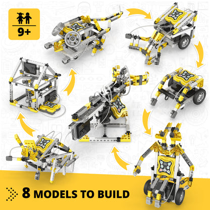 Engino Discovering STEM Robotics Set – Mini ERP 2.0 Build & Program Robots with Coding for Kids Ages 9+ (8 Models to Build)