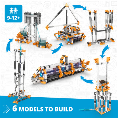 Engino Discovering STEM – Fluid Dynamics, Building Set for Kids Ages 9–12+ (6 Models to Build)