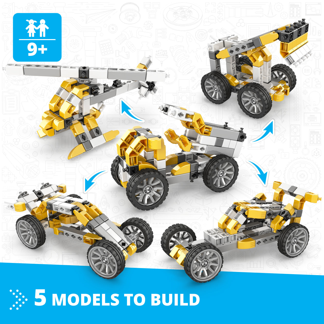 Engino Inventor Mechanics- Tipper Truck: Mechanical Engineering Toys for Kids Ages 9+ (5 Models to Build)