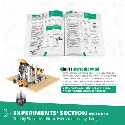 Engino Discovering STEM Physics Laws Set – Learning Inertia, Friction, Circular Motion & Energy Conservation Toys for Kids Ages 9+ (6 Models to Build)