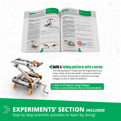 Engino Discovering STEM Mechanics Set – Gears & Worm: Engineering Toys for Kids Ages 9+ (12 Models to Build)