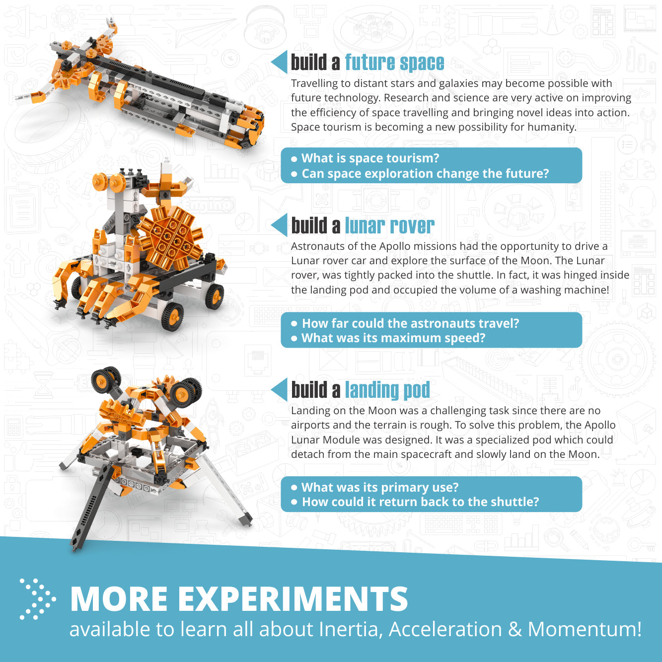 Engino Discovering STEM Astronomy: Educational Space Engineering Toys for Kids Ages 9+ (6 Models to Build)