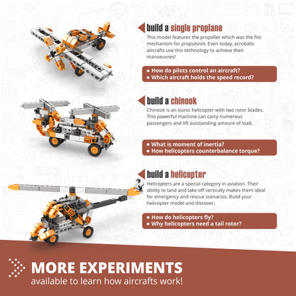 Engino Discovering STEM Technology of Machines: How Aircrafts Work, Building Toys for Kids Ages 9+ (10 Models to Build)