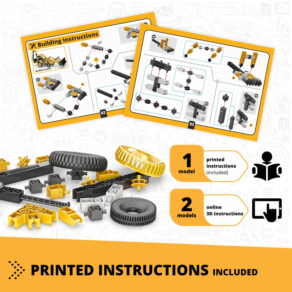 Engino Creative Builder Backhoe Loader Machinery Set: Educational Engi