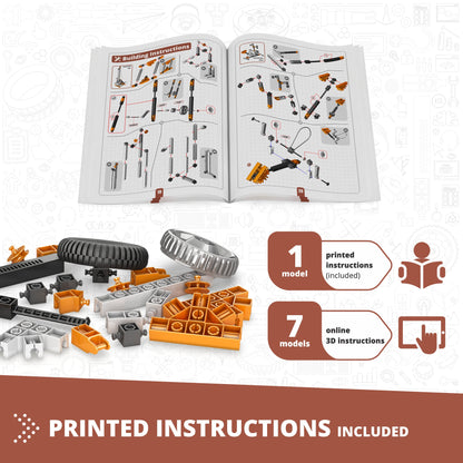 Engino Discovering STEM Mechanics Pulley Drives Set – Construction Toys for Kids  Ages 9+ (8 Models to Build)
