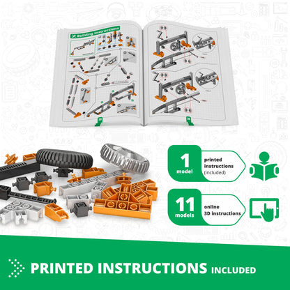 Engino Discovering STEM Mechanics Set – Gears & Worm: Engineering Toys for Kids Ages 9+ (12 Models to Build)